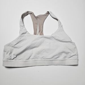 lululemon Invigorate Sports Bra Size‎ 12 White Tan Workout Gym Sports Cheer Yoga